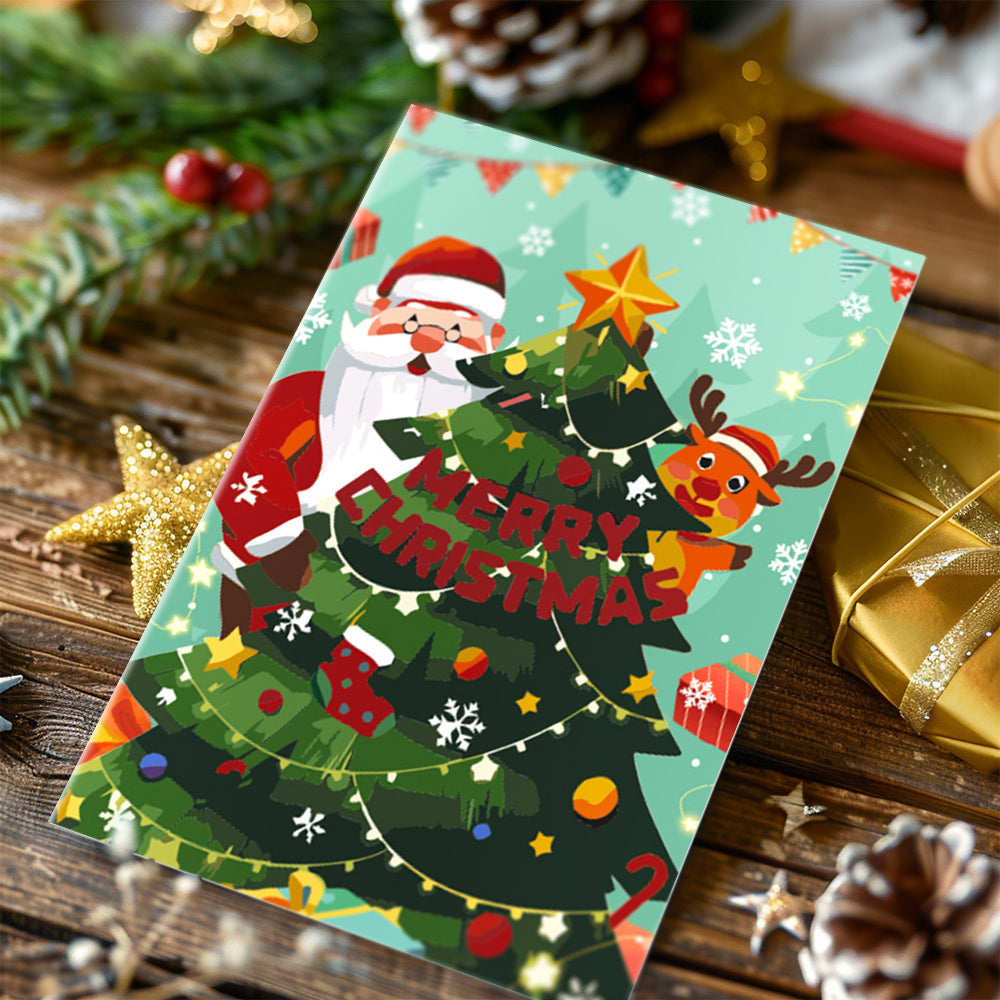 Paint by Numbers Christmas Card - Christmas Tree Collection (Set of 6)