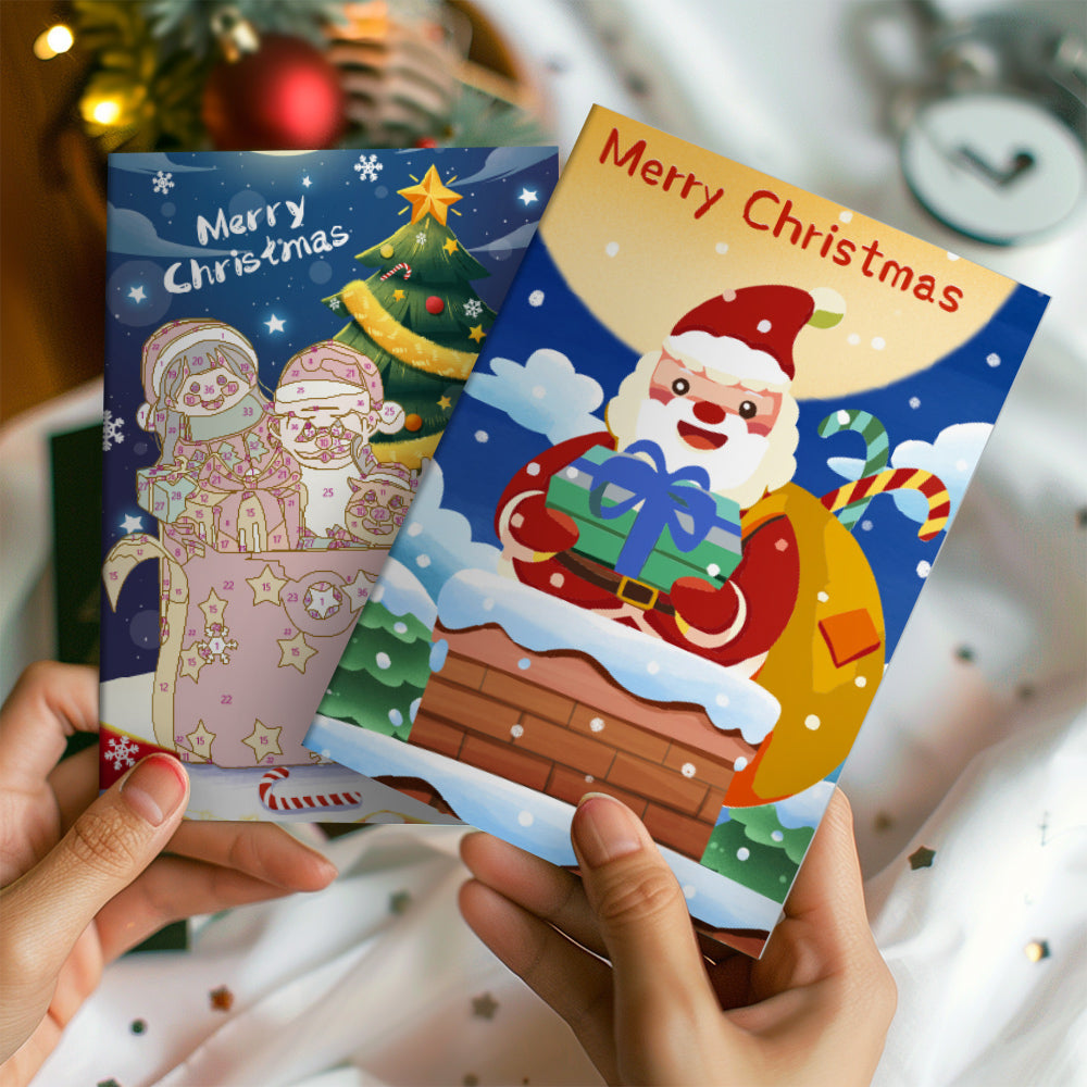 Paint by Numbers Christmas Card - Christmas Tree Collection (Set of 6)