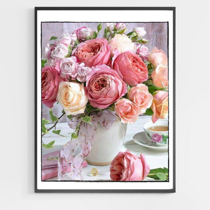 Flower Pot Rose - DIY Paint by Numbers