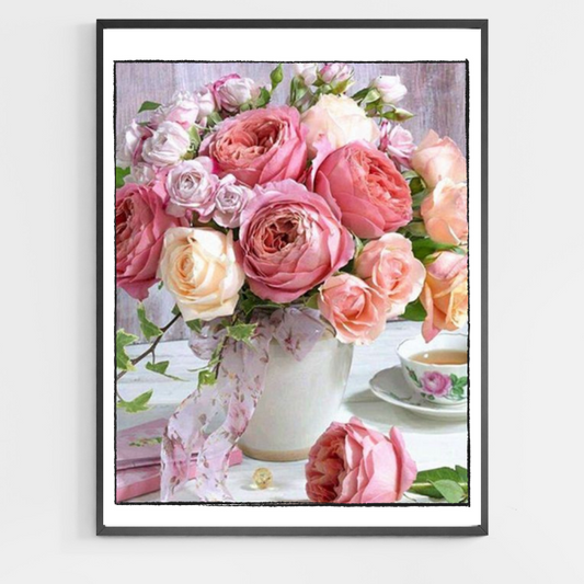 Flower Pot Rose - DIY Paint by Numbers